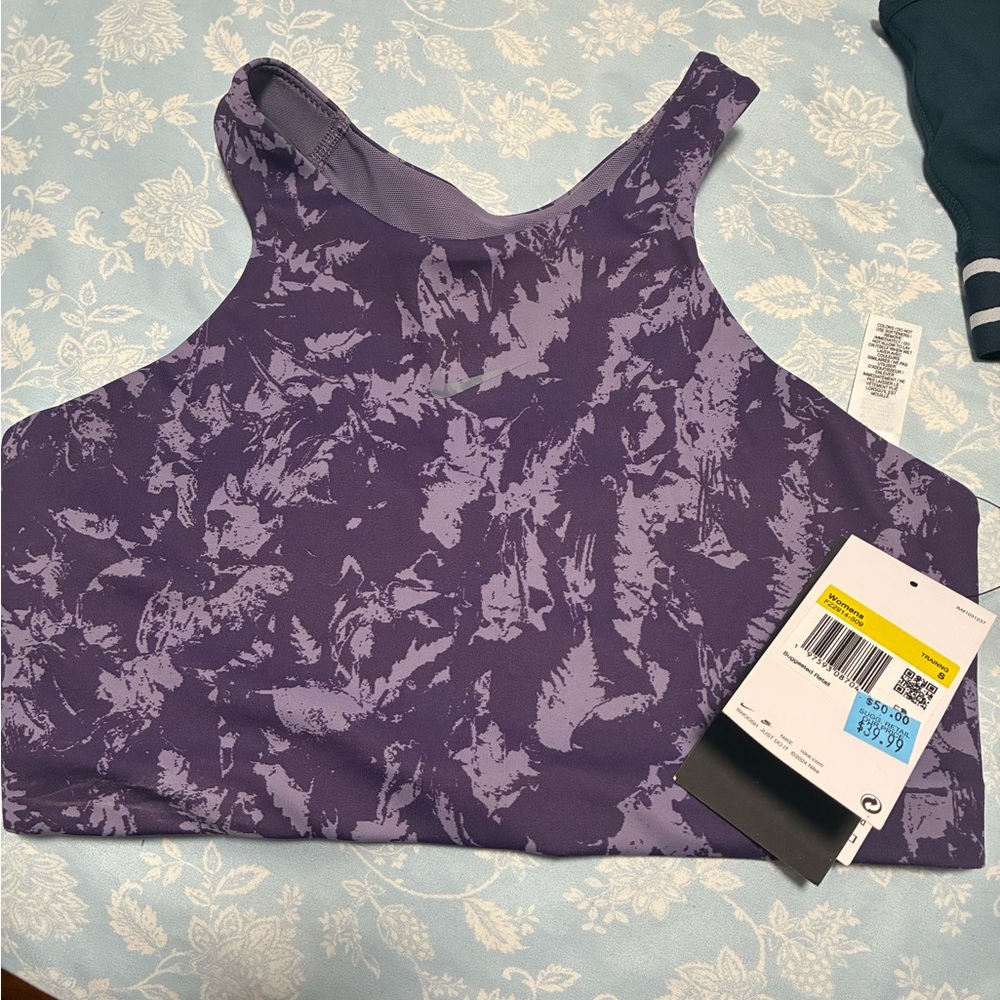 Nike Purple Patterned Sports Bra